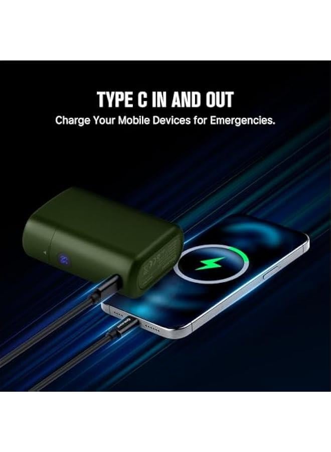 Arabest Baton4 Premium Edition EDC Flashlights 1300 Lumens with Type-C Charging Box, Powered by Rechargeable Battery, Small Bright Light IPX8 Waterproof for Emergencies Outdoors (OD Green)  - Image 4