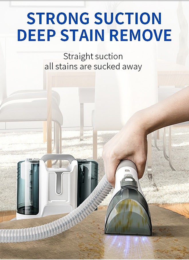 Joshberg Portable Carpet Cleaner，Multifunctional Fabric Cleaning Machine,Wired Dry & Wet Cleaner for Carpet/Curtain/Car Seat/Sofa Couch，450W（White)  - Image 4