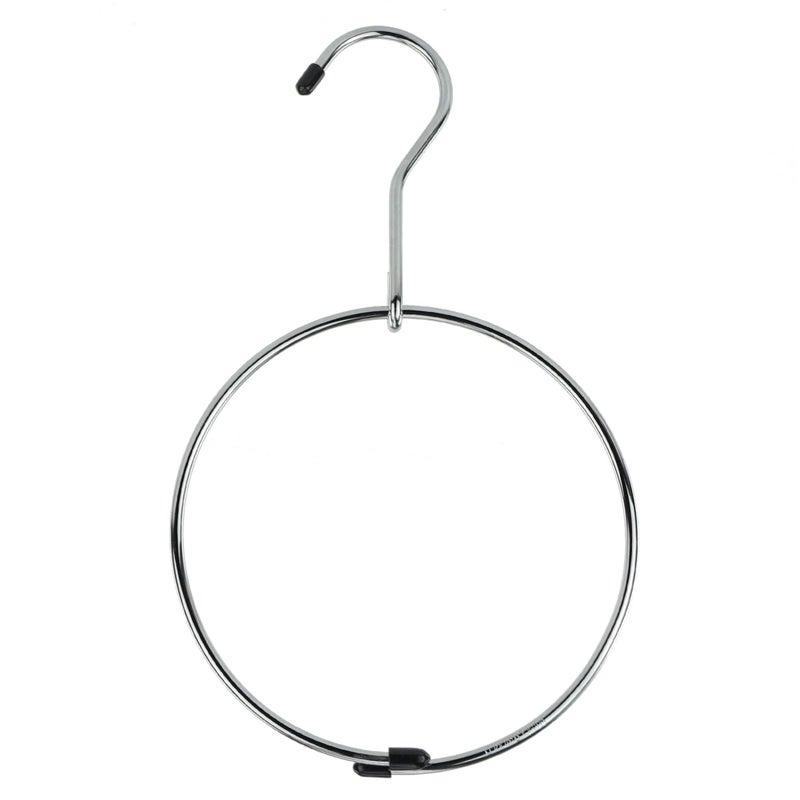 HANGERWORLD Pack of 3 Pack Belt Organizer for Closet Rack Chrome Ring Hanger for Belts Ties Scarves and Accessory Storage
