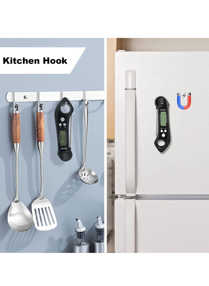 سيوسي Instant Read Meat Thermometer for Cooking Precise Waterproof Digital Food Thermometer with Magnet Backlight, Calibration and Foldable Probe for Deep Frying - Image 5