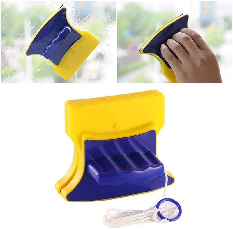 Caltero Window Cleaner DoubleSide Glazed Two Sided Glass Cleaner Wiper with 2 Extra Cleaning Cotton Cleaner Squeegee Washing Equipment Household Cleaner - Image 2