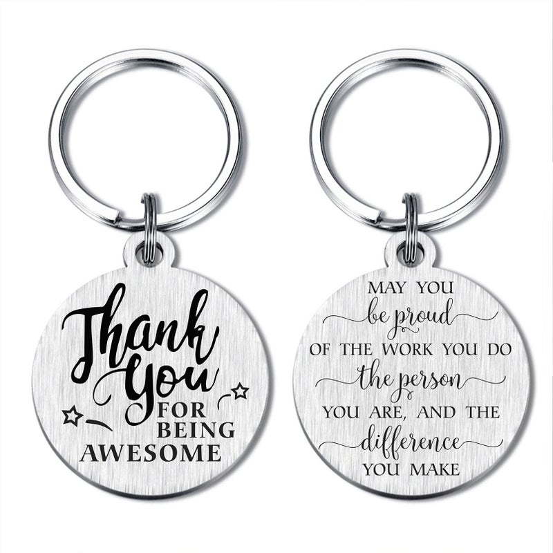 SOUSYOKYO Employee Coworker Staff Appreciation Keychain Gifts for Women Men Unique Thank You for Being Awesome Present Work Anniversary Teacher Couselor Volunteer Ideas, Thank You Gifts for Christmas - Image 1