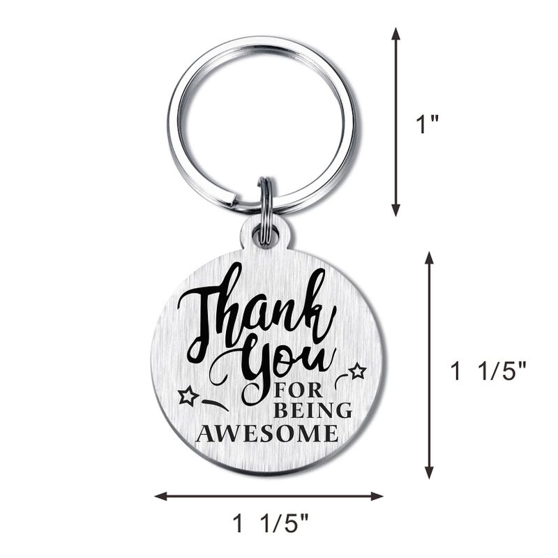 SOUSYOKYO Employee Coworker Staff Appreciation Keychain Gifts for Women Men Unique Thank You for Being Awesome Present Work Anniversary Teacher Couselor Volunteer Ideas, Thank You Gifts for Christmas - Image 3