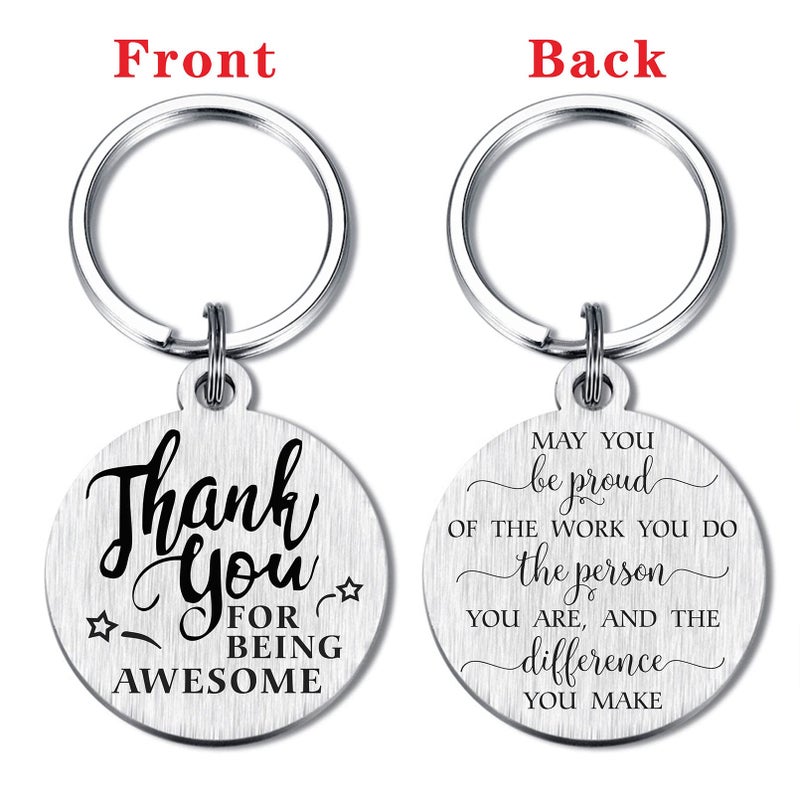 SOUSYOKYO Employee Coworker Staff Appreciation Keychain Gifts for Women Men Unique Thank You for Being Awesome Present Work Anniversary Teacher Couselor Volunteer Ideas, Thank You Gifts for Christmas - Image 2