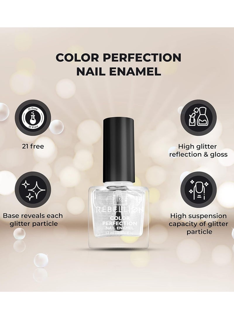 Rebellion Color Perfection Nail Enamel Top Coat 12ml Transparent Noble RG42 - Image 4