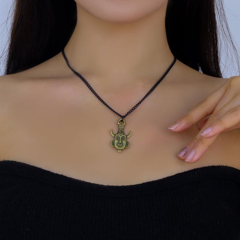 Niche-Finds Supernatural Inspired Dean's Amulet Protective Deans 2D Necklace With Stainless Steel Chain Deans Pendant Dean Winchester Mask Two Sided Necklace - Image 4