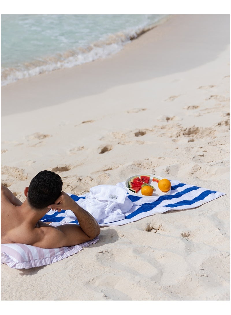 More cottons Blue Striped Beach Towel 850GSM 90x180 CM  - Image 3