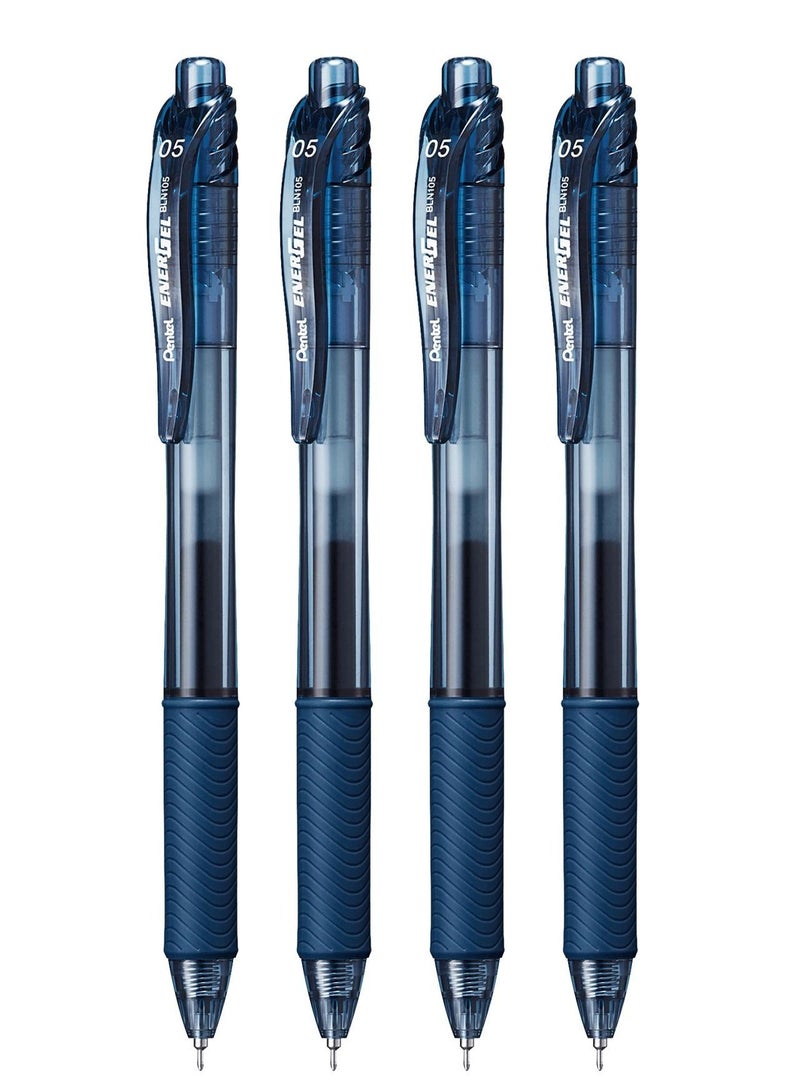 Pentel 4-Piece Energel Gel Ink Pen 0.5mm Tip Navy Blue Ink - Image 1