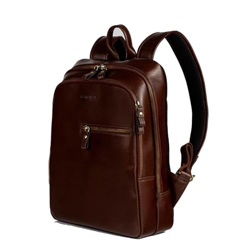 BROWN BEAR Toscana Backpack – Brown Premium Leather Laptop Bags for men office use | 15” Padded Compartment | Front Pocket Office Bag For Man | Breathable Design | Office and Travel - Image 1