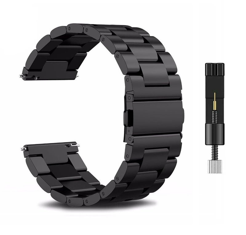 T TECLUSIVE Ultra Luxury 20mm Stainless Steel Chain Metal Strap Band Compatible for Galaxy Watch Active 1 / Active 2 | Amazfit | Huawei Watch and other 20mm Size Watch - Image 1