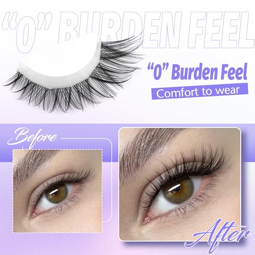 Alice Natural Lash Clusters Wispy Cluster Eyelash Extensions Invisible Band Individual Lashes C-Curly DIY Lash Extension 8-16mm Waterproof Soft Cluster Lashes 168pcs by ALICE - Image 5