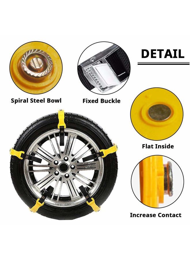 PrettyQueen Upgraded Snow Chains for Cars - 10 Pcs Emergency Anti Slip Tire Straps, Car Snow Chain for Trucks Minivan Pickup SUV/ATV/UTV Winter Universal Tire Blocks 185-295mm/7.2-11.6 inches - Image 4
