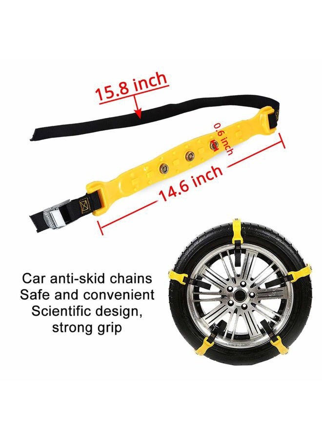 PrettyQueen Upgraded Snow Chains for Cars - 10 Pcs Emergency Anti Slip Tire Straps, Car Snow Chain for Trucks Minivan Pickup SUV/ATV/UTV Winter Universal Tire Blocks 185-295mm/7.2-11.6 inches - Image 3
