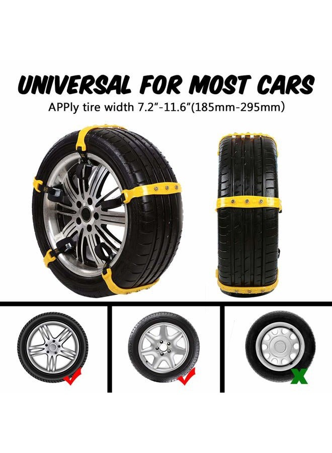 PrettyQueen Upgraded Snow Chains for Cars - 10 Pcs Emergency Anti Slip Tire Straps, Car Snow Chain for Trucks Minivan Pickup SUV/ATV/UTV Winter Universal Tire Blocks 185-295mm/7.2-11.6 inches - Image 5