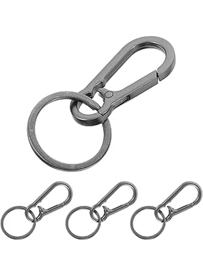 Matte Black Heavy Duty Metal Carabiner Set with Spring Snap Hook for Hiking Camping - Image 1