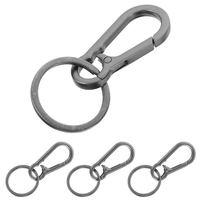 Matte Black Heavy Duty Metal Carabiner Set with Spring Snap Hook for Hiking Camping - Image 2
