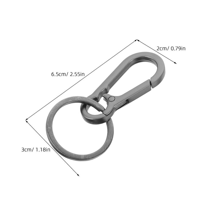 Matte Black Heavy Duty Metal Carabiner Set with Spring Snap Hook for Hiking Camping - Image 3
