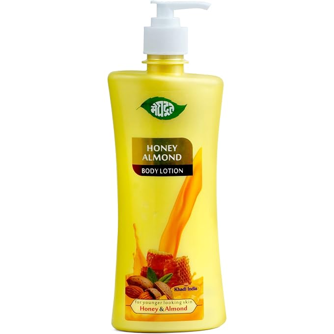 Meghdoot Natural Honey Almond Intense Hydrating Body Lotion, Enriched With Extracts of Brahmi and Aloe vera for Pigmentation and Dry Skin, Soft and Glowing Skin, 500ml (Pack of 1) - Image 1
