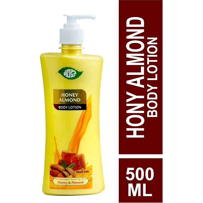 Meghdoot Natural Honey Almond Intense Hydrating Body Lotion, Enriched With Extracts of Brahmi and Aloe vera for Pigmentation and Dry Skin, Soft and Glowing Skin, 500ml (Pack of 1) - Image 2
