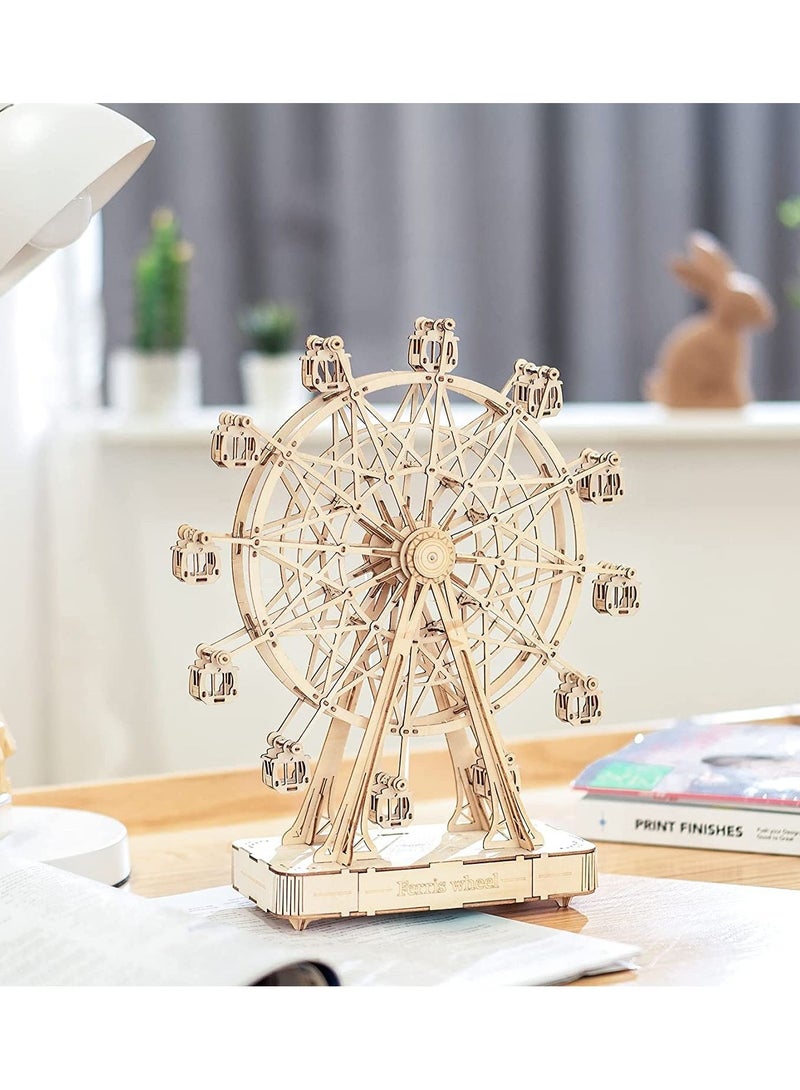 ألغاز خشبية ثلاثية الأبعاد للبالغين، لعبة حرف البناء هدية للبالغين والمراهقين - عجلة فيريس - Image 1