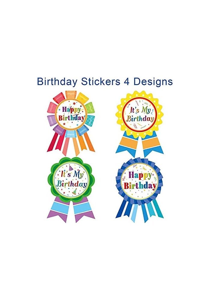 FANCY LAND Birthday Roll Stickers - 198 Assorted Self-Adhesive Stickers for Kids - Image 2