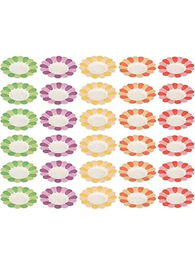 50 Floral Disposable Paper Plates 10 Inch Party Tableware Birthday Supplies Appetizer Plates Assorted Colors - Image 1