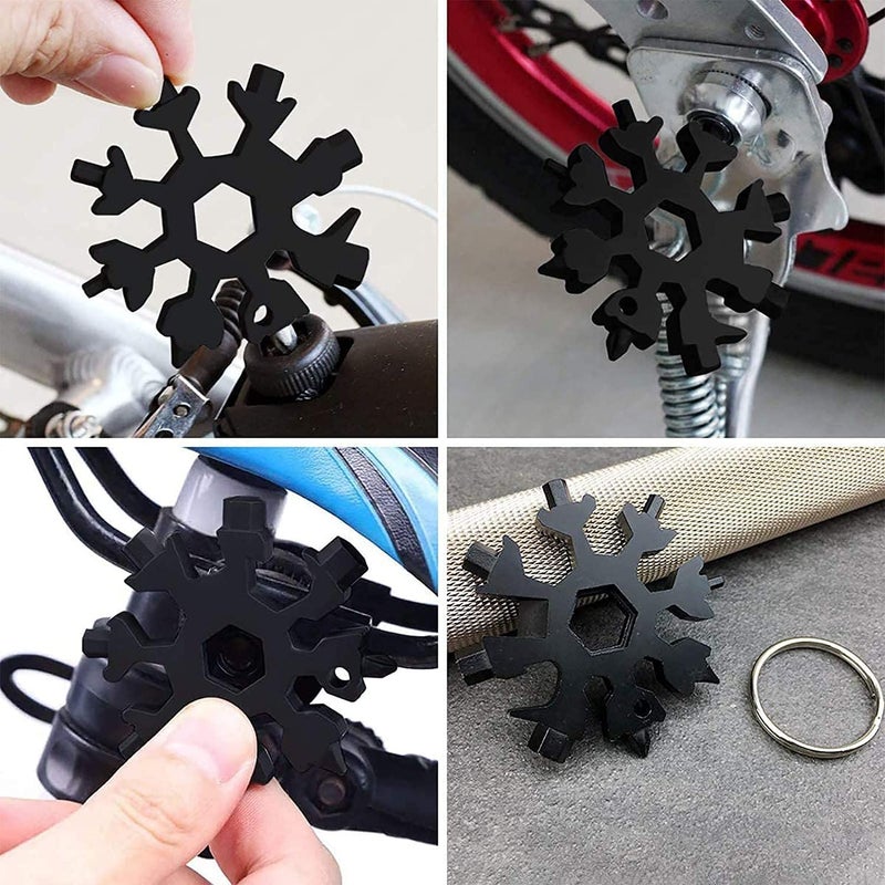 NEATBEAT NEATBEAT 18in1 Stainless Steel Snowflake MultiTool Snowboarding MultiTool as Keychain Screwdriver Bottle Opener Tool Outdoor Wrench Outdoor EDC Tools  - Image 5
