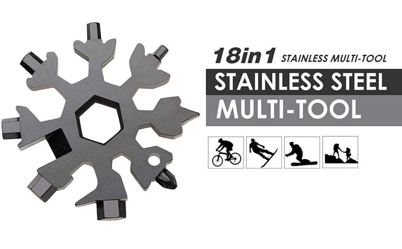 NEATBEAT NEATBEAT 18in1 Stainless Steel Snowflake MultiTool Snowboarding MultiTool as Keychain Screwdriver Bottle Opener Tool Outdoor Wrench Outdoor EDC Tools  - Image 4
