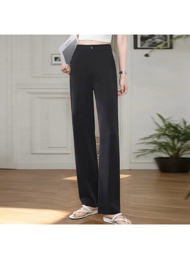 Teluoman Summer Lightweight Casual Blazer Pants For Women, Straight-leg Professional Trousers, Slimming Versatile Interview Formal Dress Pants, Slight Flare Pants - Image 5