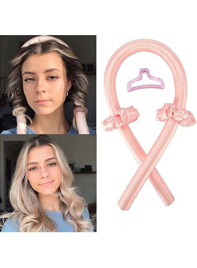 NIBEMINENT Heatless Hair Curlers For Long Pink 100x3cm - Image 5