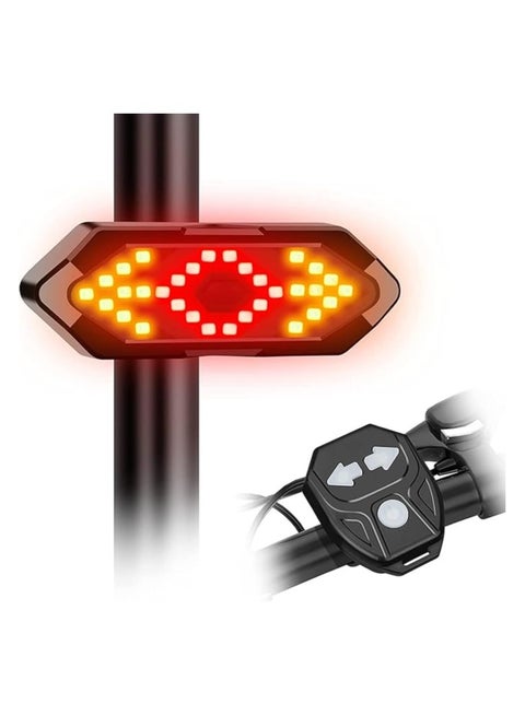 ضوء ذيل الدراجة قابل لإعادة الشحن يو اس بي لاسلكي للتحكم عن بعد مصباح ليد إشارة الانعطاف