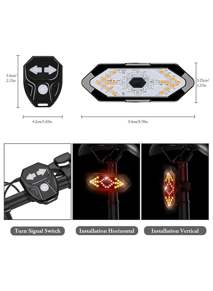 سيكليستا ضوء ذيل الدراجة قابل لإعادة الشحن يو اس بي لاسلكي للتحكم عن بعد مصباح ليد إشارة الانعطاف - Image 3
