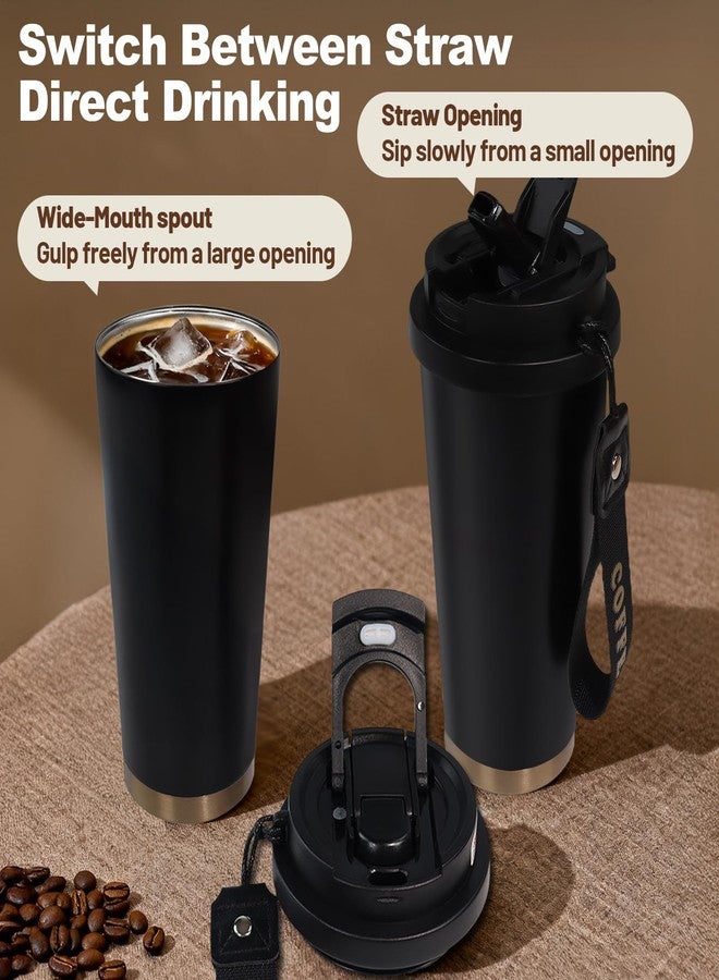 DITOSH Insulated Coffee Tumbler 530ml Travel Coffee Mug 316 Stainless Steel Dual Drink Openings Leakproof Lid Reusable Insulated Coffee Mug Hot and Cold Ideal Travel Mug for Coffee Lover Daily - Image 4