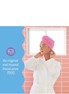 Turbie Twist Turbie Twist 2-Pack Microfiber Hair Towel for Beauty, Travel, Gifting - Hair Wrap Turban for Straight, Wavy & Curly Hair - Premium Hair Care - Dark Pink & Light Pink  - Image 5