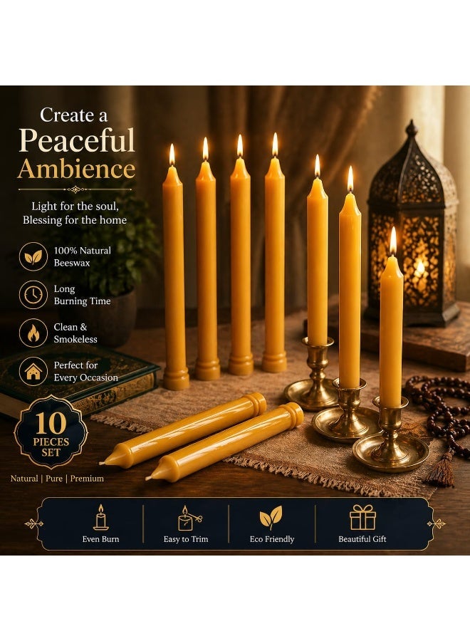 100% Organic Beeswax Candles - 4 Inch Pure Honey Scented Taper Candles, 8g Each (Pack of 10) - Image 1