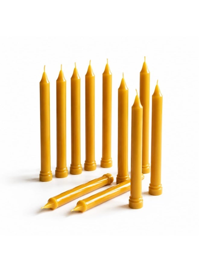 100% Organic Beeswax Candles - 4 Inch Pure Honey Scented Taper Candles, 8g Each (Pack of 10) - Image 2