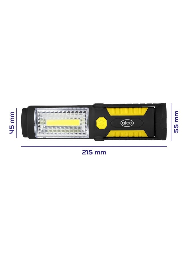 الكا كشاف عمل Alca® بتقنية COB LED – إضاءة محمولة بقوة 220 لومن، مزوّد بمغناطيس وخطاف للتثبيت، مع بطاريات مرفقة - Image 3