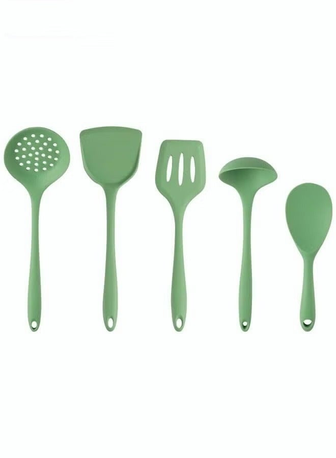 MIXDE 5 Piece Cookware Set Silicone Material Multifunctional Kitchen Utensils Dishwasher Safe Green 