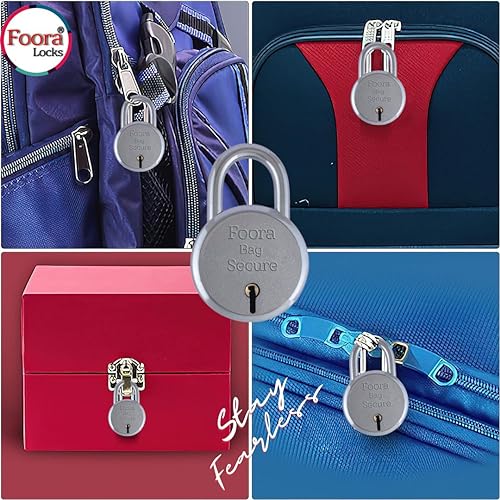 Foora Bag Lock with 3 Keys - Travel Lock for Luggage, Box, Money Bank Bag - Small Lock with Key for Trolley suitcases - Secure for Travel - Image 3
