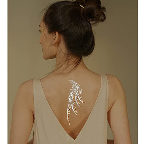 Comet Busters Silver Glitter Temporary Tattoo Body Sticker (BT227) - Image 1