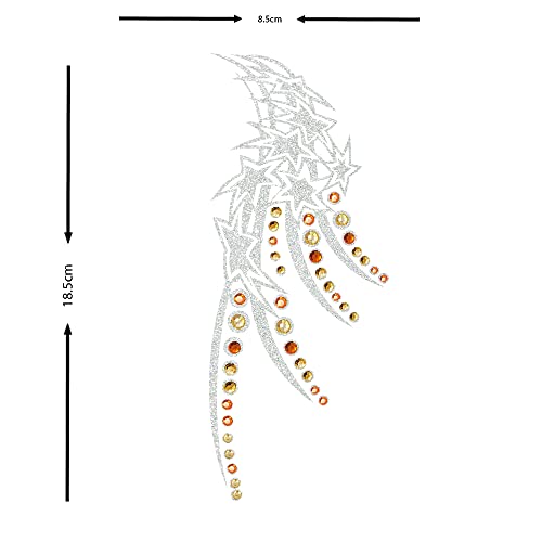 Comet Busters Silver Glitter Temporary Tattoo Body Sticker (BT227) - Image 3