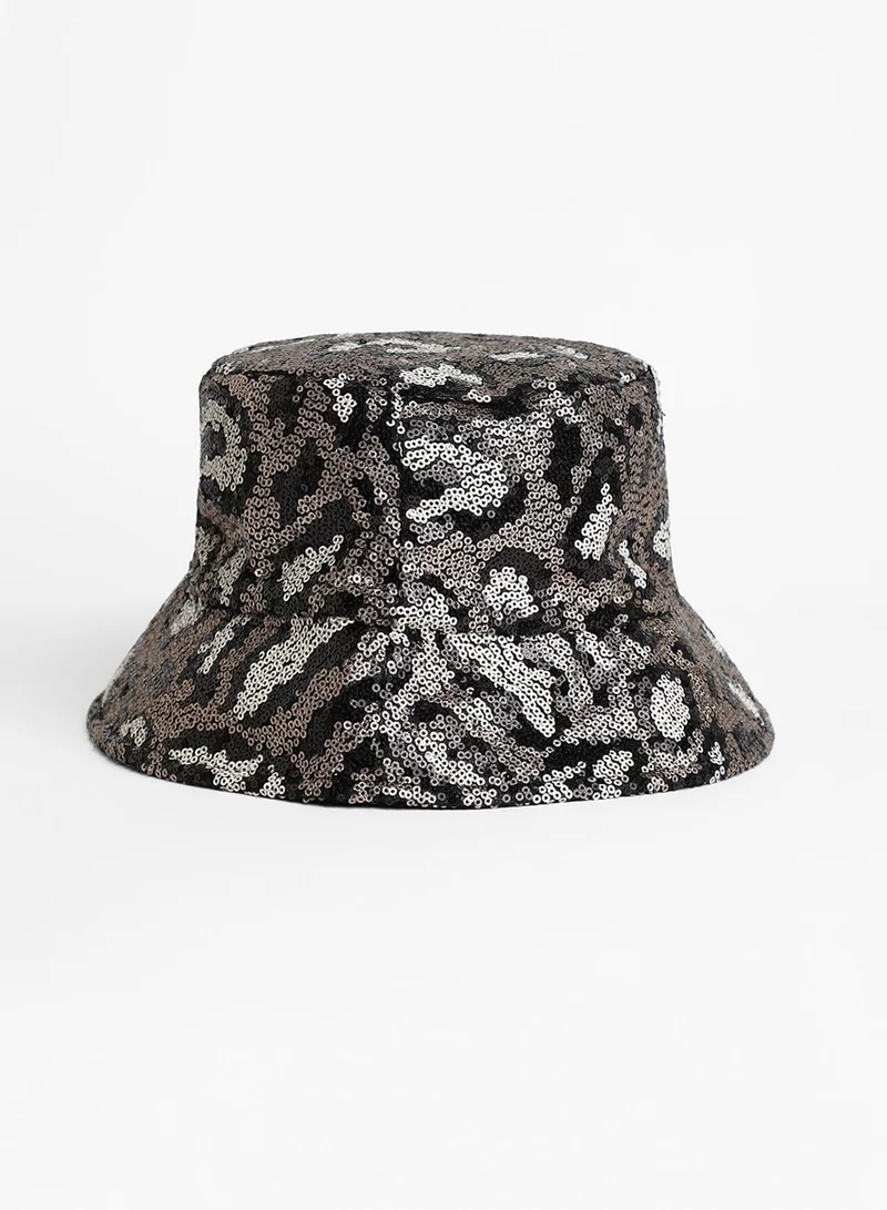 Haute Sauce  Sequin Leopard Bucket Hat  | Best Price UAE