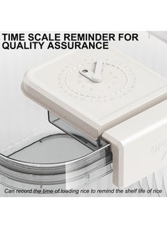 Arabest Food Storage Box,Sealed Rice Tank,Kitchen Storage Box with Time Pointer,Insect Proof Design,Suitable for Storing Cereals/Coffee Beans/Pet Food(White 20kg)  - Image 3