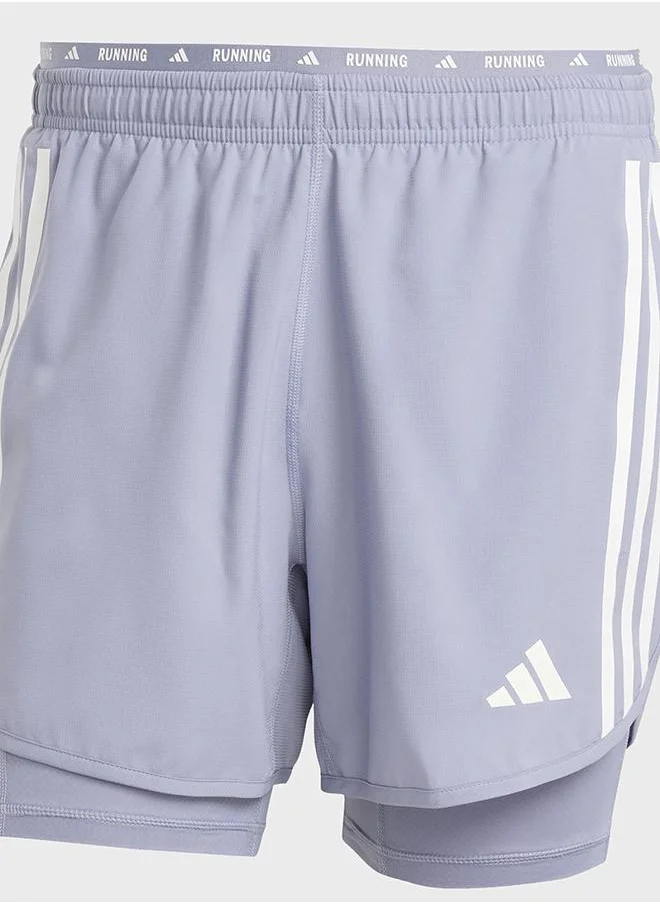 Adidas Own the Run 3-Stripes 2-in-1 Shorts