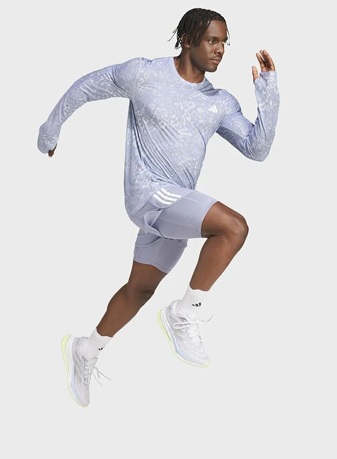 Adidas Own the Run 3-Stripes 2-in-1 Shorts