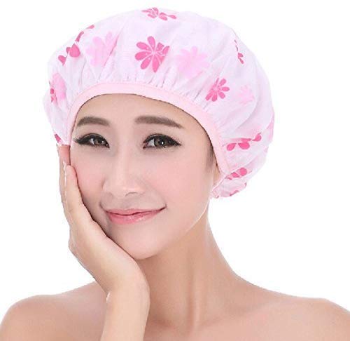 PIPALIYA Set of 3 Reusable Waterproof Elastic Eva Free-Size Bathroom Shower Caps - for Homes, Spas, Salons, Hair Treatment, Beauty Parlors Multicolor and Print (Multi) - Image 1