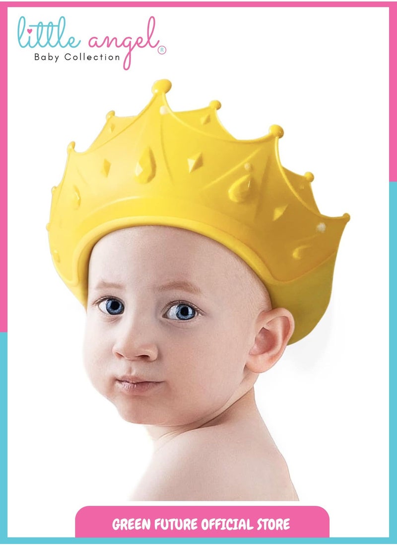 Little Angel Baby Adjustable Shower Cap for Hair Washing – Soft Silicone Bath Visor for Toddlers, Protects Eyes & Ears, Comfortable Fit - Blue  - Image 3