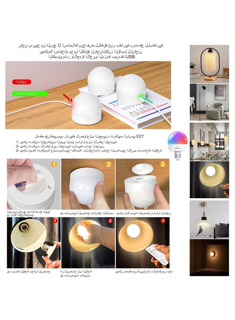 Wmlamz Battery powered smart wall light with no wiring required - Image 2