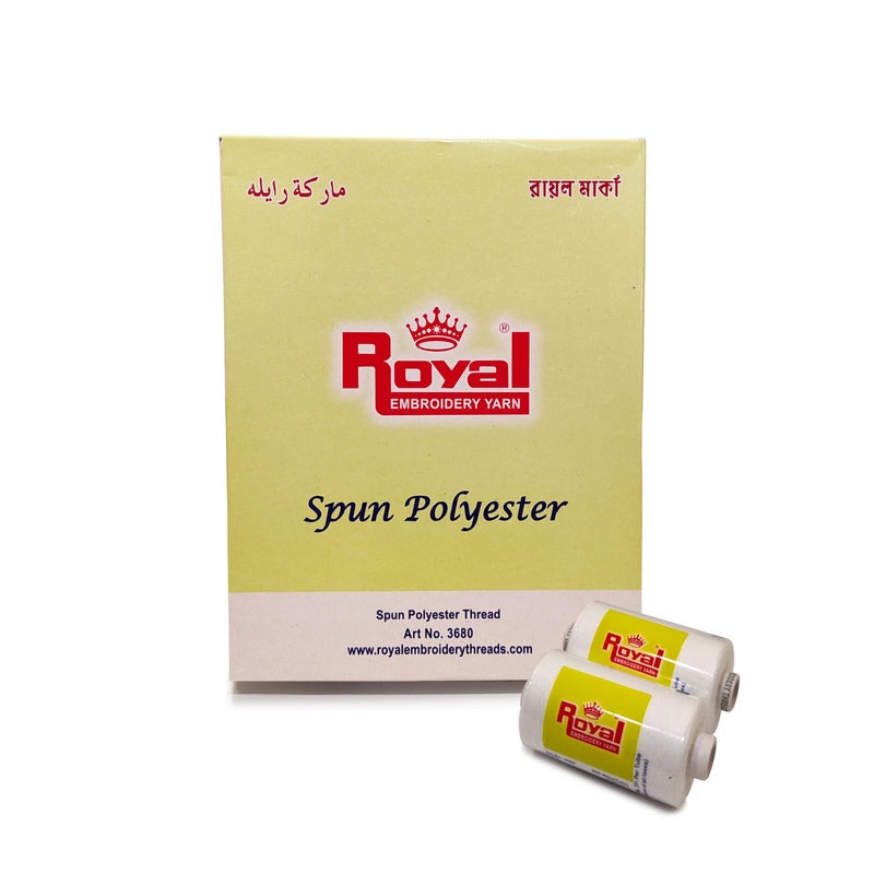 Royal Royal Sewing Threads 3 Ply 900Mtr Sewing Thread - 10 Tubes of 900 Metre Each (White) | Durable 3 Ply Polyester Thread for Heavy Duty Fabrics | High Tensile Strength, Low Lint, Universal Use - Image 3