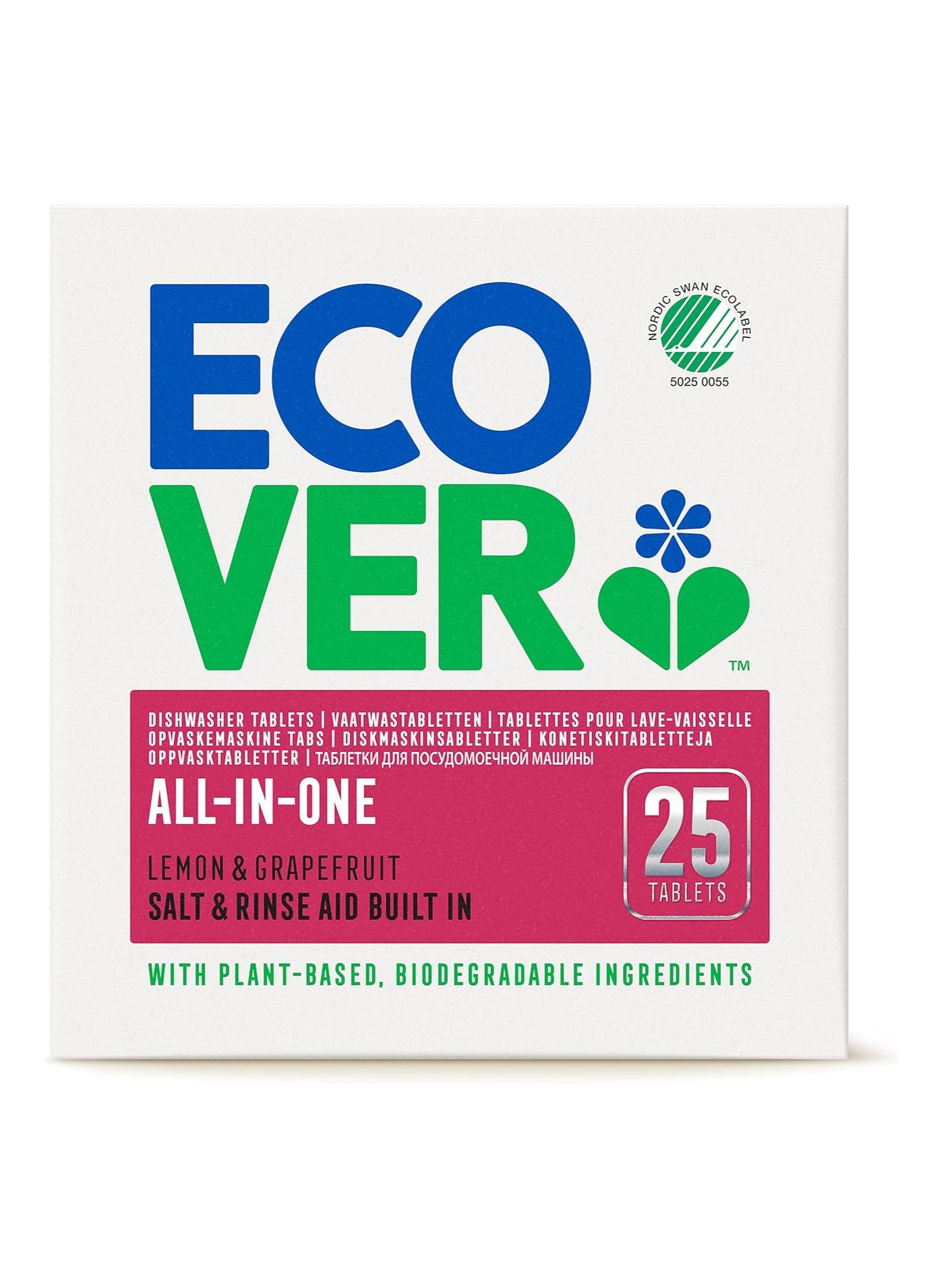 ecover All In One Dishwasher Tablets-25 Lemon & Grapefruit 500G